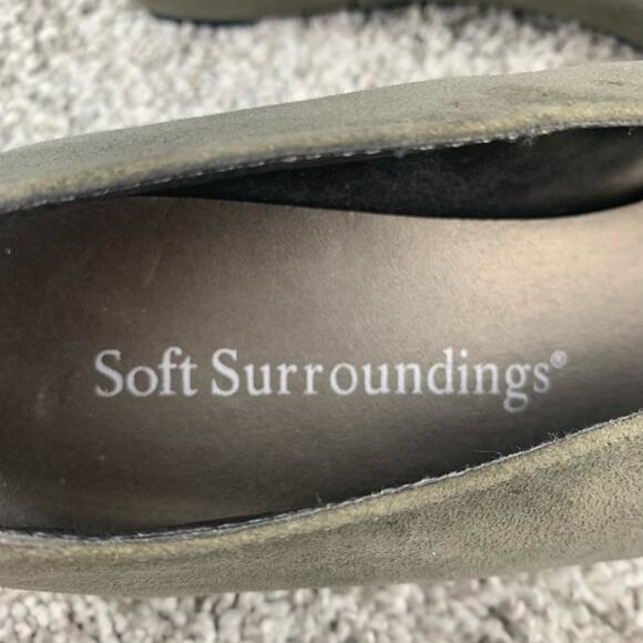Soft surroundings Shoes Women Size 8.5 Gray Suede Fabrizia Pointed Toe Wedge - Picture 8 of 10